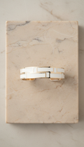 White Enamel Inlay Cuff