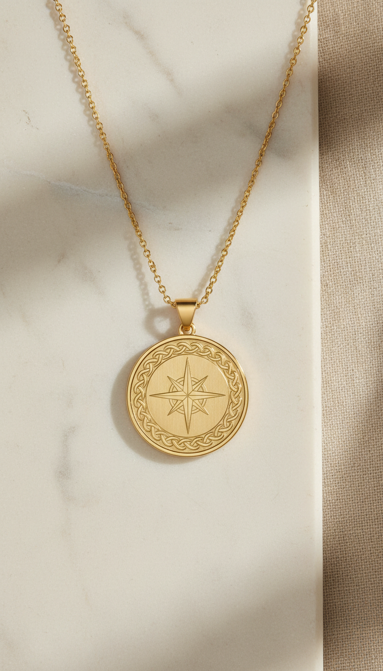 Gold Medallion Pendant Necklace